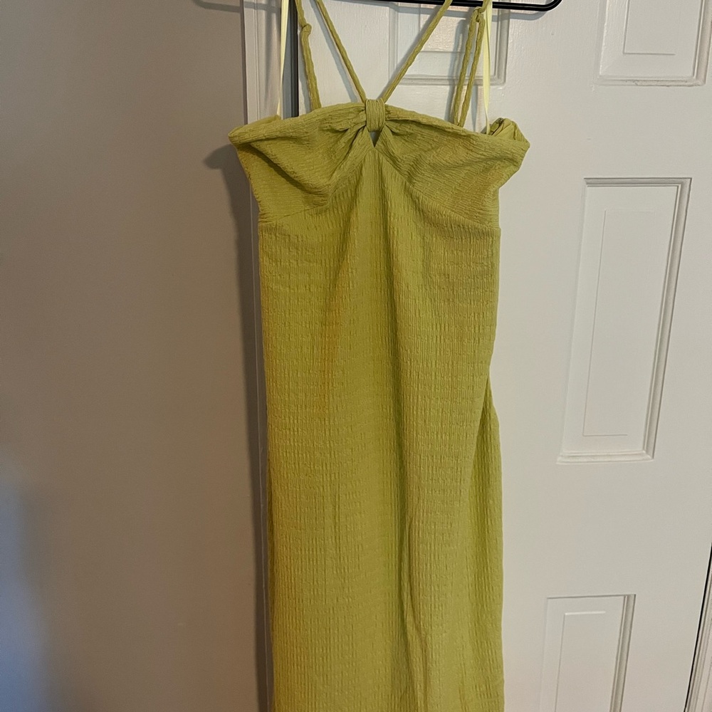 Club Monaco Chartreuse Mock Smock Dress - Never Worn NWT